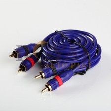 6 foot Blue RCA Audio Cable Male to Male with Amplifier Turn on/off wire