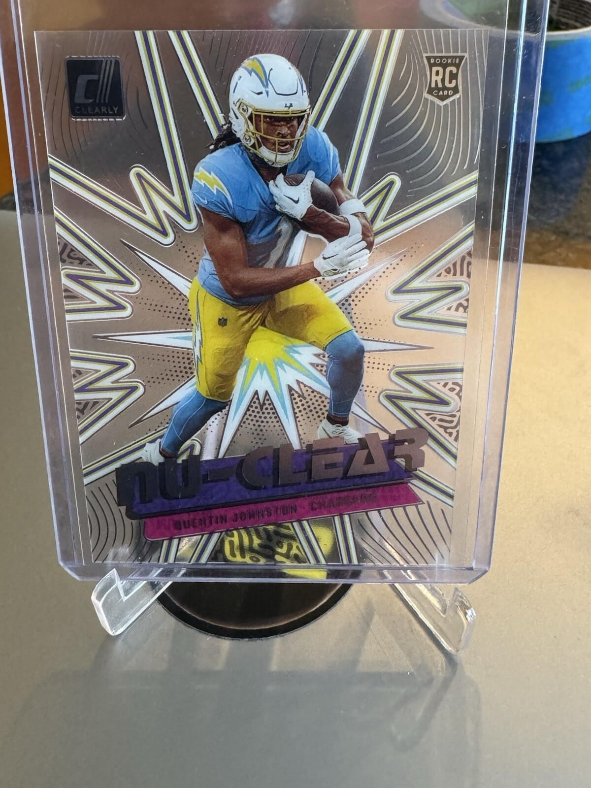 2023 CLEARLY DONRUSS QUENTIN JOHNSTON NU-CLEAR RC SP CASE HIT CHARGERS MH3