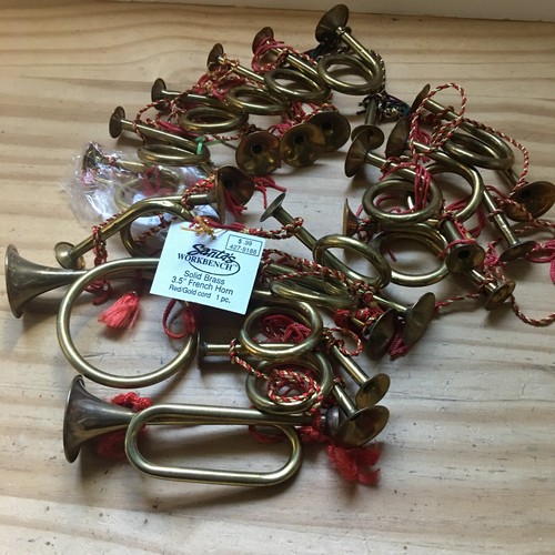 Tromba corno francese vintage ottone bugle vacanze albero di Natale decorazione da appendere - 17 pezzi - Foto 8 di 8