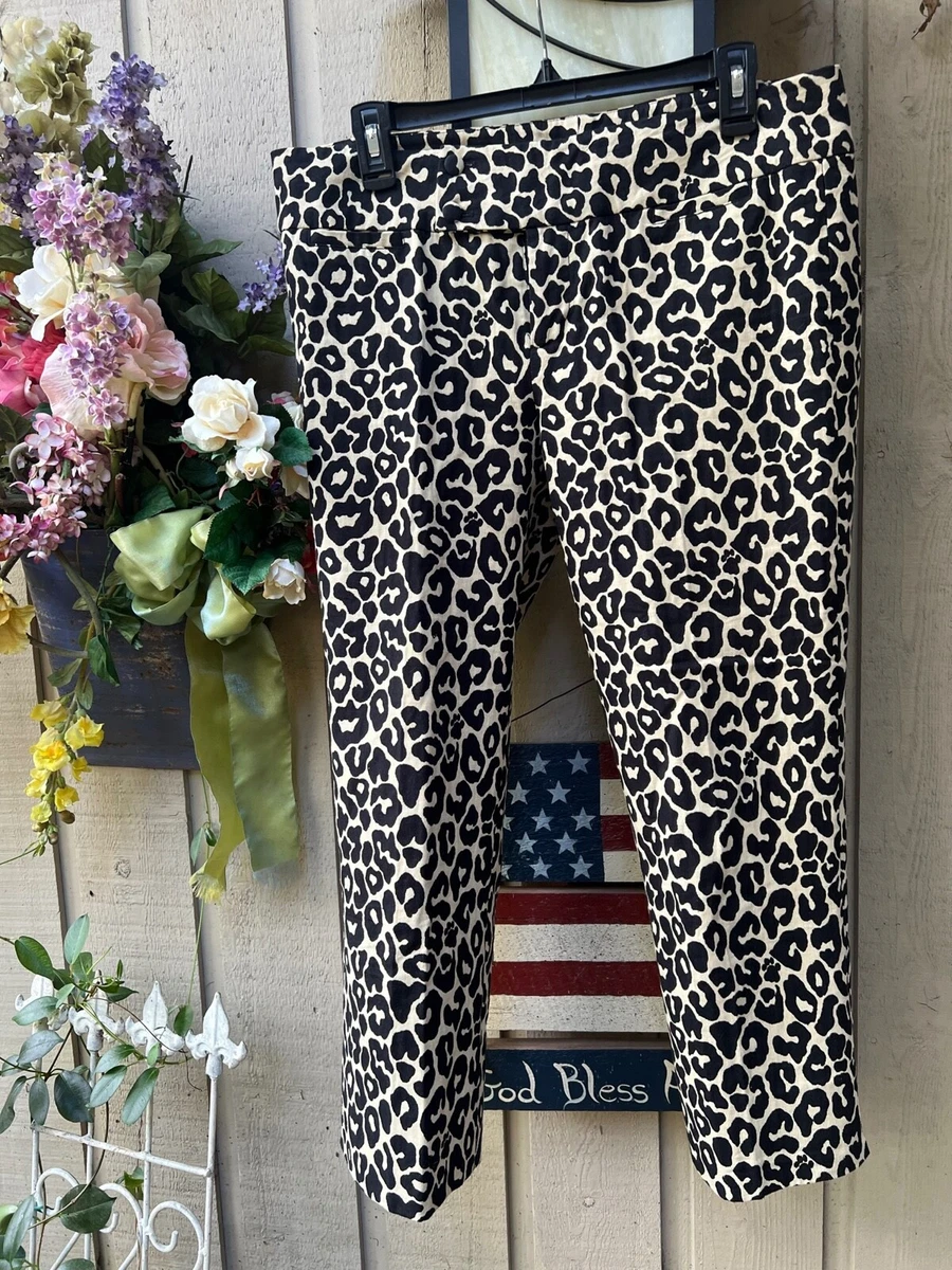 LILLY PULITZER PALM BEACH FIT LEOPARD CAPRI PANTS SIZE 10