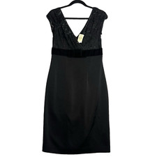 Banana Republic Dress Women’s 6 Silk Blend Black Velvet Detailed  Sleeveless