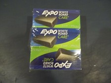 New In The Sealed Package 6 EXPO White Board Erasers 5 1/8" By 1 1/4"