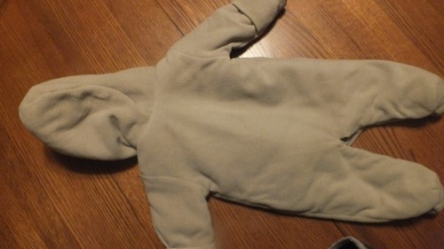 Vtg Disney Winnie One Piece Pajamas Infant 3/6 Months Beige Footsie Hooded - Picture 8 of 12