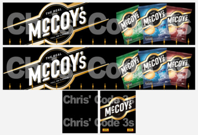 Code 3 selbstklebende Vinyl-Anhänger-Aufkleber - McCoys Chips - 1/50 1/76 1/148 1/87