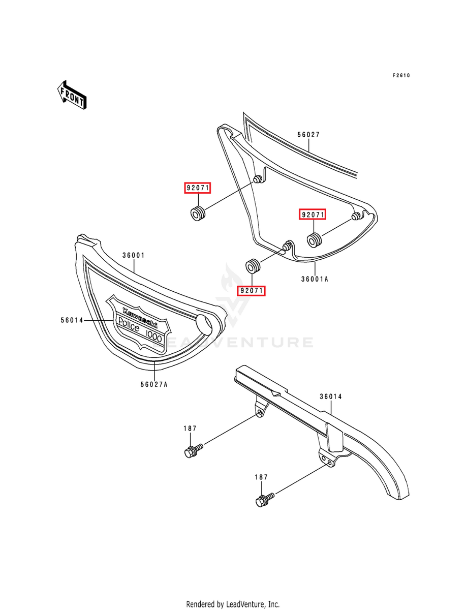その他 1006-11 Genuine Kawasaki KZ1000 Police Ninja ZX11 250R H2 Grommet (5 pcs