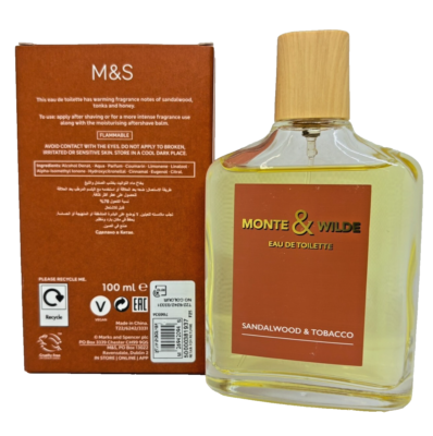 marks and spencer tobacco M&S Men EDT Monte & Wilde Sandalwood Tobacco Aftershave Boxed NEW Marks  Spencer