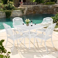 5 PCS Outdoor Patio Dining Set Furniture Set with 4 Chairs & Table for Backyard