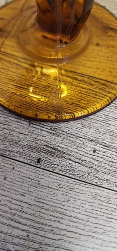 Vintage Indiana Glas Bernstein Lotusblüte Kompott/Süßigkeiten Standschale 7 1/2" - Bild 7 von 7