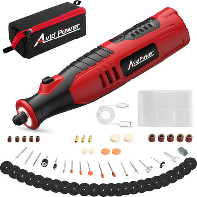 Cordless Rotary Tool 2.0 Ah 8V Rechargeable Rotary Tool, 4 Front LED Lights, 5 S