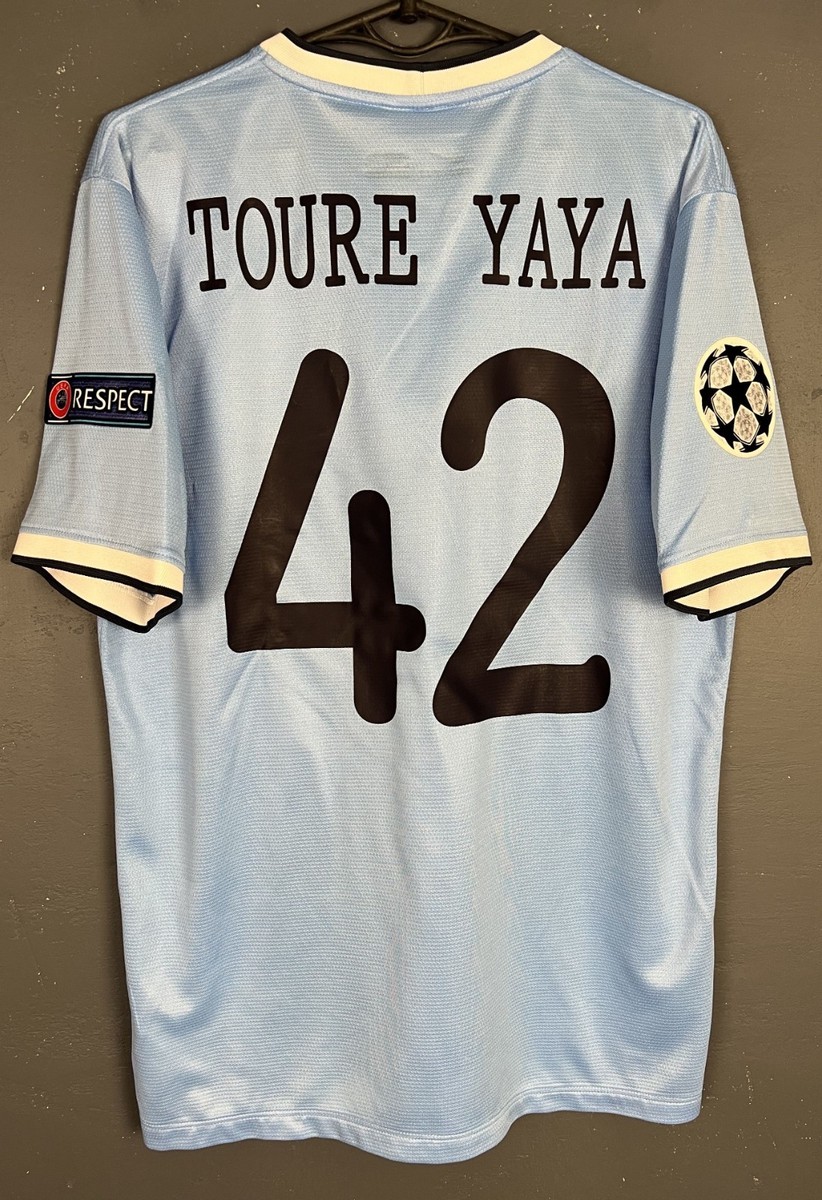 MENS YAYA TOURE FC MANCHESTER CITY 2013/2014 SOCCER FOOTBALL SHIRT