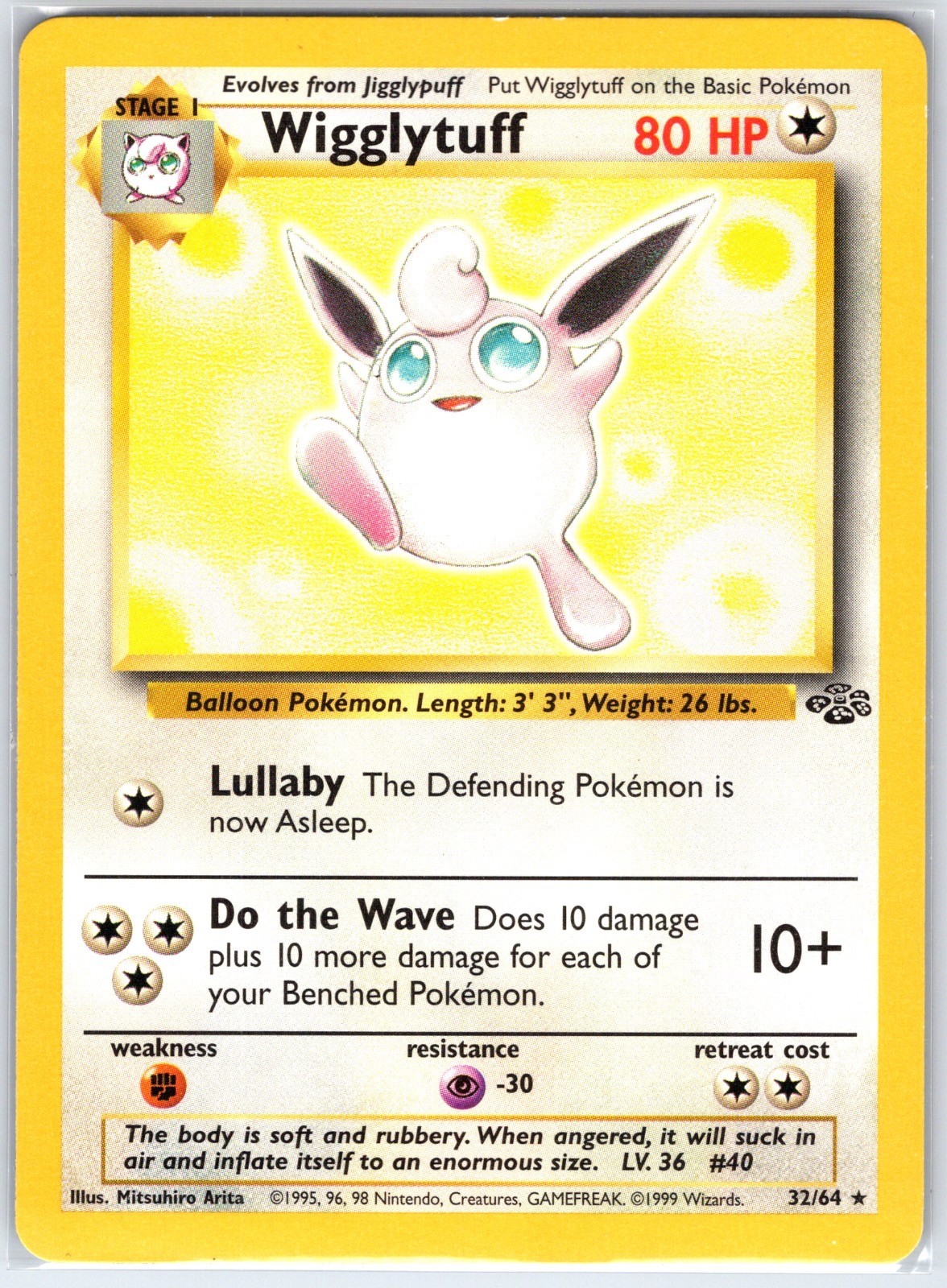 Wigglytuff 32/64 Rare Jungle Pokemon Unlimited Lightly Played
