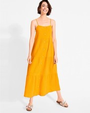 Loft Tiered Maxi Dress Yellow Size Small NWT