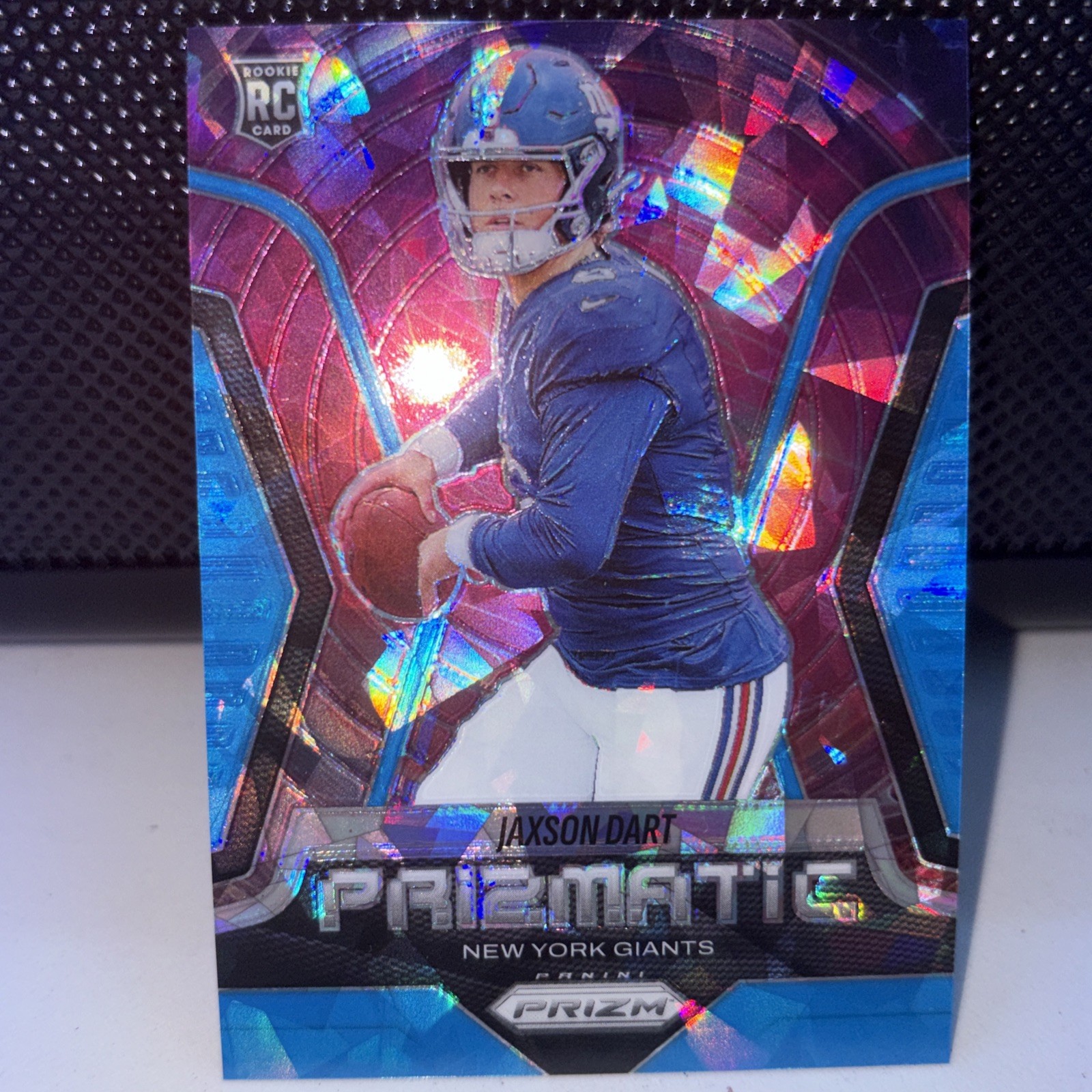 2025 Panini Prizm Jaxson Dart Prizmatic Blue Ice #/99 Rookie RC New York Giants