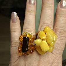 Vintage Schmuck Baltisch Bernstein  Ringe