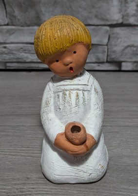Vtg Jullar Singing Angel Terracotta Pottery Figurine Spain Caroling Christmas