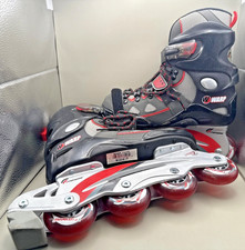 Warp Forward Inline Roller Blades Skates Youth Child Size 6 Black Red EXCELLENT