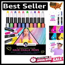 Hair Chalk Pens for Girls Ages 7 , 10-Pack Washable Temporary Hair Color Set ...