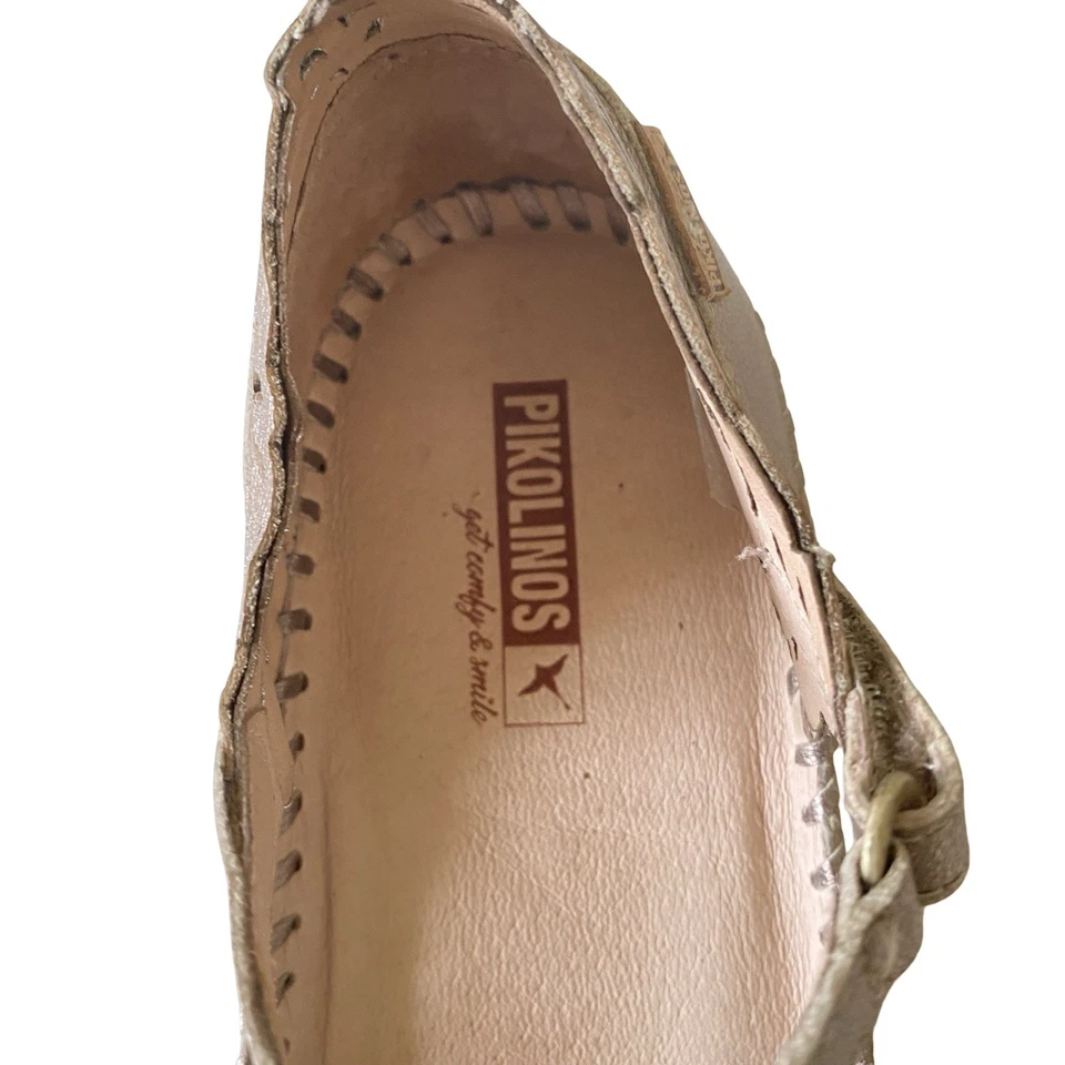 Pikolinos Mujer 9.5 Cuero Metálico Mary Jane Planos Recortes Zapatos Confort España Foto 4 de 4