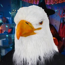 Bald Eagle Head Mask Stage Shows Headwear Holiday Headdress Animal Bird Mask