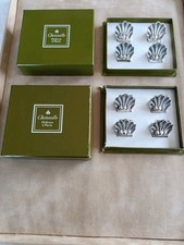 Christofle 8 porte menu bristol holder metal argenté coquille boite rare