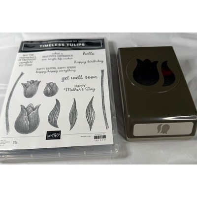 Stampin Up Timeless Tulips Stamp Set and Tulip Builder Punch Bundle 151534