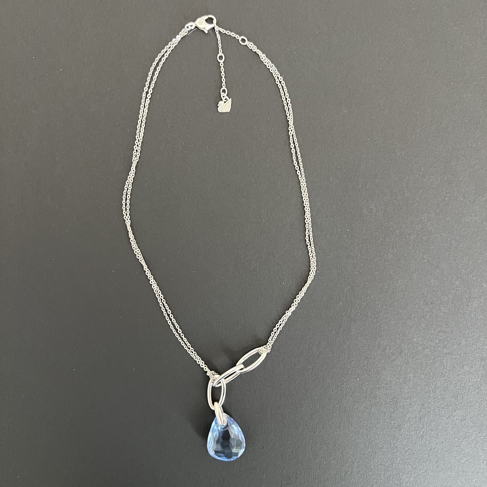 Authentic Signed Swarovski Parallel Necklace - Ha… - image 1