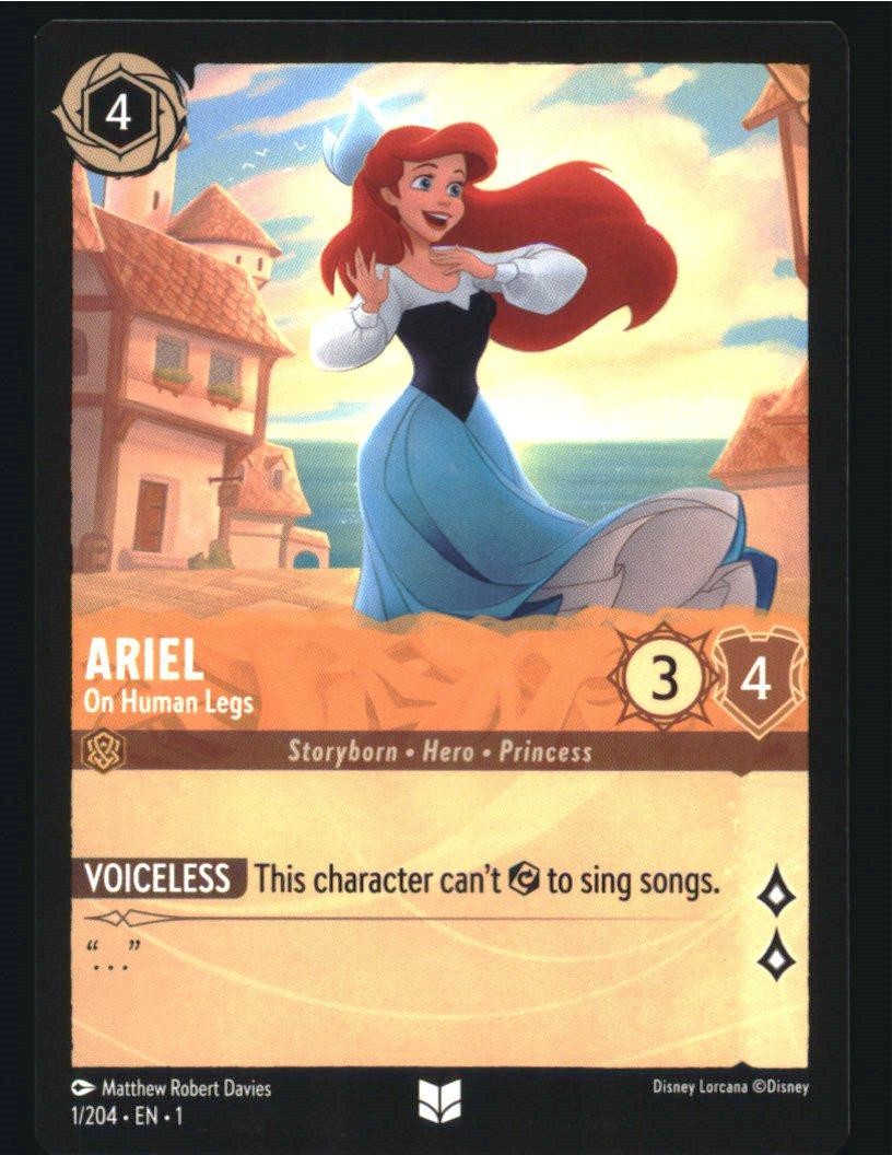 Ariel - On Human Legs 1/204 Uncommon The First Chapter Lorcana Near Mint