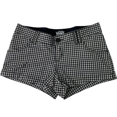 Vans off the Wall Juniors Sz 1 Black White Checkered 2.5'' Flat Front Shorts Punk