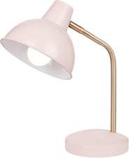 Globe Electric 67339 16" Pink Desk Lamp with Gold Arm and In-Line Switch