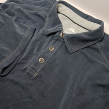 Tommy Bahama Mens Performance Golf Polo Shirt Small Blue Stretch Tencel