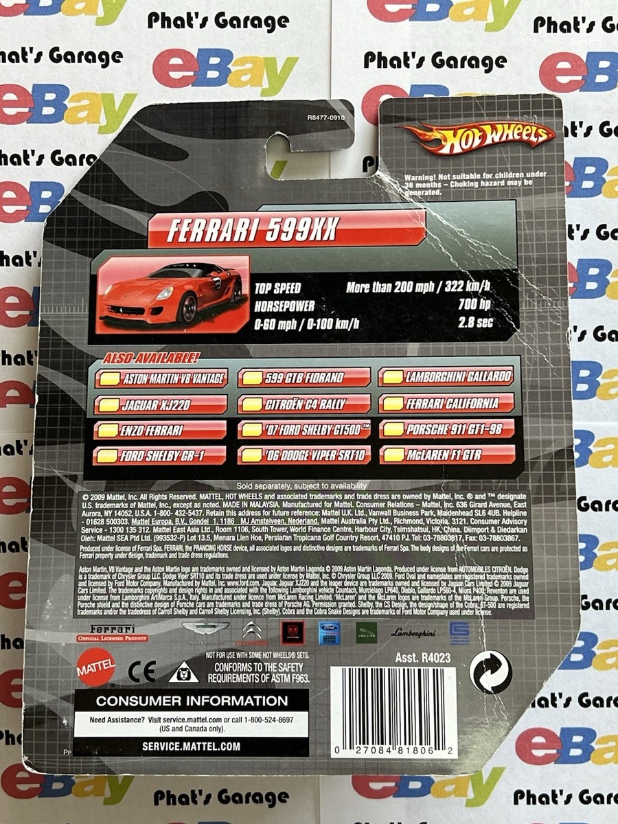 Hot Wheels Ferrari 599xx Speed Machines Ferrari Racer Super RARE