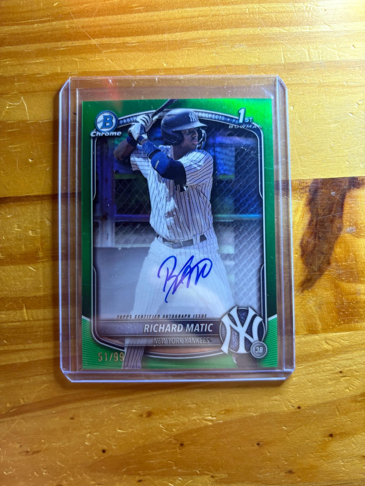 Richard Matic 2025 1st Bowman Chrome Green Auto /99