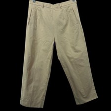 Yves St Laurent Size F44 US 10 Cropped Pants Cream Neutral 31 Waist Cotton YSL