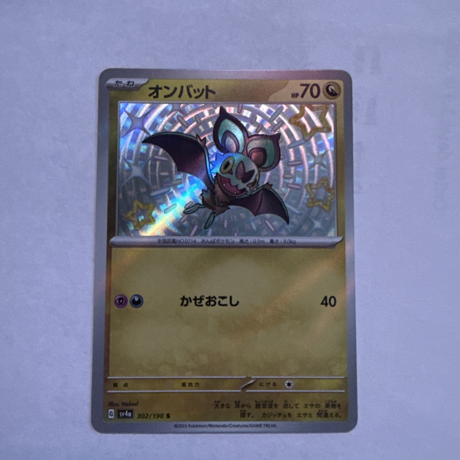 Noibat 302/190 - Shiny Treasure ex Holo - Pokemon Card NM/M