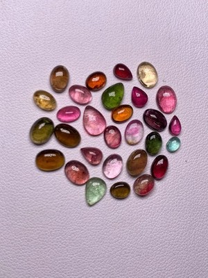 Gorgeous Multi Color Natural Tourmaline Oval Shape Gemstone Lot 3x4 to 5.50x8 MM