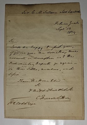 1834 Charles Purton Cooper ALS to Thomas Codd re: Parliamentary Reports
