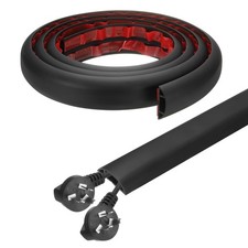 6ft D Cord Cover Floor W0.6" x H0.33" Hide Cable Wire Covers Black