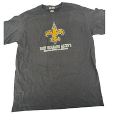 New Orleans Saints T Shirt Large NFL Team Apparel Black Men's