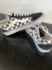 Vans Black Checkerboard Old Skool Skate Shoes Sneakers Mens Size 5/ Womens 6.5