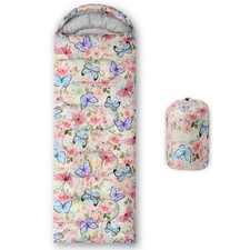 Sleeping Bag for Boys Girls,Butterfly Flowers Print-Lightweight Warm Portable...