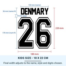Sport Numbers Iron-On Football T-Shirt Transfer Vinyl Player Name White Black