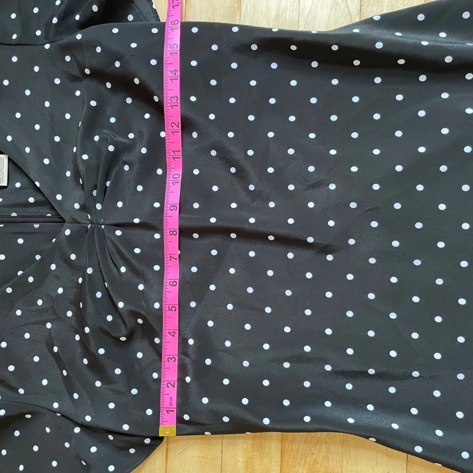 Maxi Vestido De Colección Y2K Lunares Coqueta Retro Negro Blanco Talla 8 Bruja Oscuro Francés Foto 4 de 4