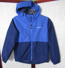 Eddie Bauer Windbreaker Hooded Jacket Blue Zip Front Children/Youth 7-8 S