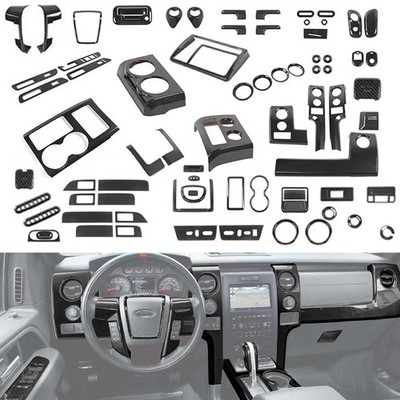 Carbon Fiber For 2007-14 Ford F150 Raptor Interior Console Panel Cover Trim Kit