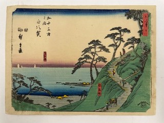 Japanese Woodblock Print by UTAGAWA HIROSHIGE “Ocean View Slope Near Shirasuka”