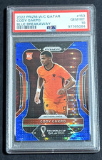 2022 PANINI CODY GAKPO ROOKIE CARD RC BLUE BREAKAWAY PRIZM /49 GEM MINT PSA 10. rookie card picture