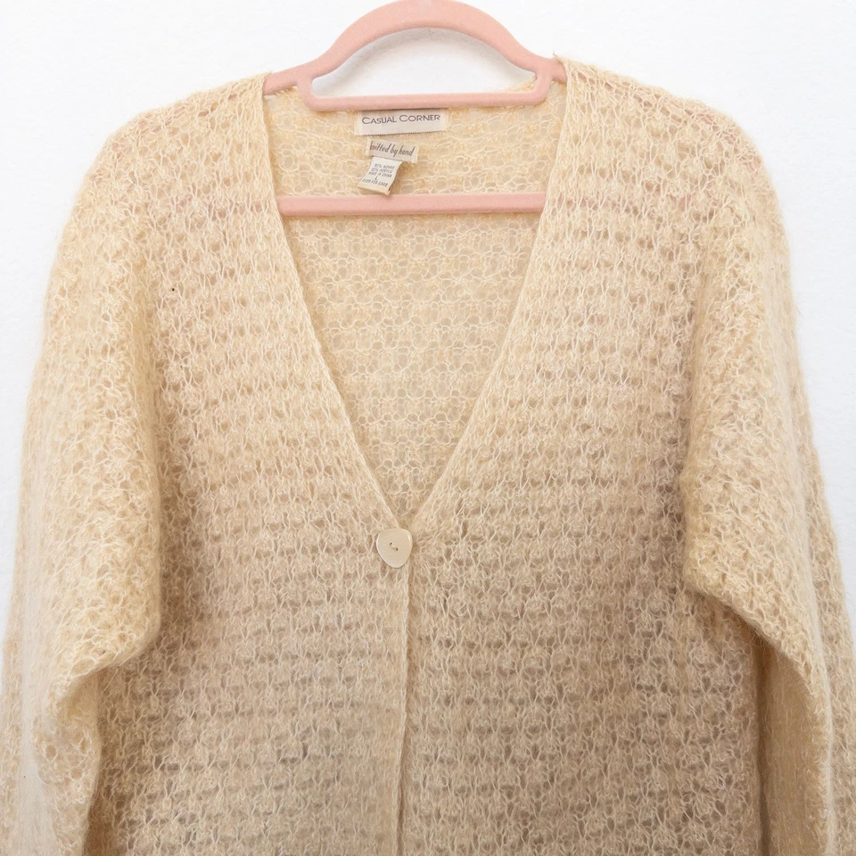 VTG Casual Corner Womens Handmade Cardigan Size L Mohair 90s Coquette Cottage - Image 2 of 4