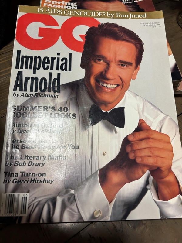 GQ Magazine Vintage Arnold Schwarzenegger October 1990 Men’s Fashion