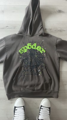 Sp5der Wait Web Hoodie Slate Grey Size Large New With Bags And