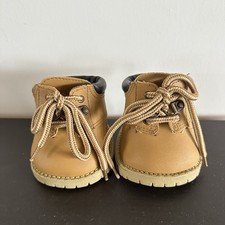 Build A Bear Shoes Construction Work Tan Hiking Boots Unisex Laces